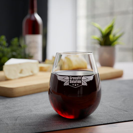 Wine Glass with White Logo