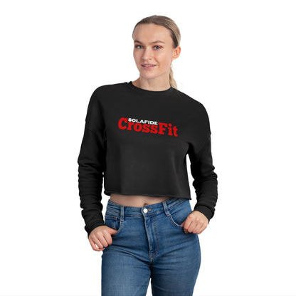 Cropped Sweatshirt w/ Red Logo