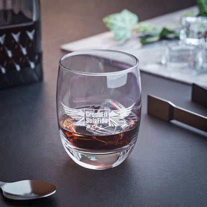 Whiskey Glass with White Logo