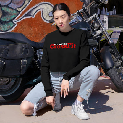 Cropped Sweatshirt w/ Red Logo