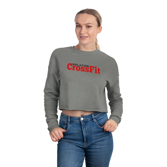 Women's Cropped Sweatshirt (Red/Black Logo)